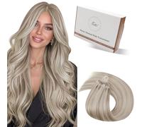 Hetto Extensions Cheveux a Froid - MeChes Blond Dore Cendre Clair & Blond Clair - Interieur Silicone Anti-Glisse - Invisible, Sans Colle Micro Ring Loop - Longueur & Volume 50 Meche 50g 50cm