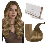 Hetto Extensions Cheveux Naturel Nano Ring - Balayage Blond Caramel & Brun Dore - Cheveux Humains Remy - Fixation par Perles, Sans Colle Sans Chaleur - Longueur & Volume 50 Meche 50g 45cm