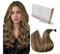 Hetto Extensions Cheveux Naturel Nano Ring - Balayage Brun Clair & Blond Miel - Cheveux Humains Remy - Fixation par Perles, Sans Colle Sans Chaleur Beads Loop - Longueur & Volume 50 Meche 50g 60cm