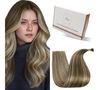 Hetto Extensions Cheveux Naturel Nano Ring - Balayage Brun Clair & Blond Platine - Cheveux Humains Remy - Fixation par Perles, Sans Colle Sans Chaleur - Longueur & Volume 50 Meche 50g 50cm