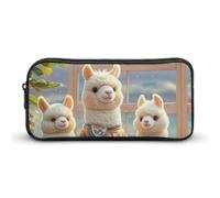 HETVBNS Alpacas Together - Trousse à crayons de grande capacité avec fermeture éclair, durable, petite trousse de maquillage portable pour bureau, voyage