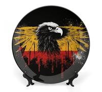 HETVBNS Assiette décorative en porcelaine anglaise avec support de | Assiette murale de 20,3 cm avec support et crochet, décoration murale ou de table, plaque d'art en céramique pour entrée