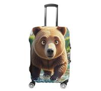HETVBNS Bear Crossing The River Housse de bagage élastique pour valises de 48,3 à 81,3 cm, lavable et anti-rayures pour homme et femme, Style :, S, Classique