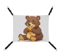HETVBNS Bear Eating Hamac pour chats et chiens, hamac à suspendre en toile douce et respirante avec sangles réglables, lit suspendu confortable et durable pour animaux de compagnie de petite et