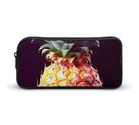 HETVBNS Belle trousse à crayons ananas de grande capacité avec fermeture éclair, organiseur durable, petite trousse de maquillage portable pour bureau, voyage