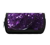 HETVBNS Belle trousse à crayons violette extra large, double couche avec fermeture éclair, trousse de maquillage portable pour voyage, organisateur de papeterie de bureau pour homme et femme
