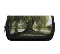 HETVBNS Big Trees Trousse à crayons extra large, double couche avec fermeture éclair, trousse de maquillage portable pour voyage, organisateur de papeterie de bureau pour homme et femme