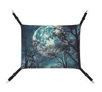 HETVBNS Blue Moon Hamac pour chats et chiens, hamac à suspendre en toile douce et respirante avec sangles réglables, lit suspendu confortable et durable pour animaux de compagnie de petite et moyenne