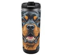 HETVBNS Cool Rottweiler Dog Art Gobelet en acier inoxydable de 355 ml avec couvercle, tasse à café portable, anti-fuite, tasse de voyage isotherme pour boissons chaudes/froides, salle de sport et