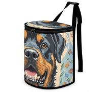 HETVBNS Cool Rottweiler Dog Art Poubelle de voiture avec couvercle, poubelle automobile étanche à suspendre, sac de rangement étanche pour véhicules, camping-car, salle de bain, bureau
