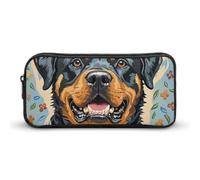 HETVBNS Cool Rottweiler Trousse à crayons de grande capacité avec fermeture éclair - Durable - Petite trousse à maquillage portable pour bureau, voyage