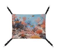 HETVBNS Coral Reef Hamac à suspendre en toile douce et respirante avec sangles réglables, lit suspendu confortable et durable pour animaux de compagnie de petite et moyenne taille