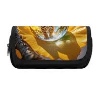 HETVBNS Crystal Tiger Trousse à crayons extra large, double couche avec fermeture éclair, trousse à cosmétiques portable pour voyage, organisateur de papeterie de bureau pour homme et femme