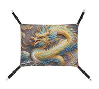 HETVBNS Dragon Art Hamac pour animaux de compagnie pour chats et chiens, hamac à suspendre en toile douce et respirante avec sangles réglables, lit suspendu confortable et durable pour animaux de