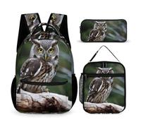 HETVBNS Ensemble sac à dos 3 pièces, sac à dos isotherme durable, sac à déjeuner et trousse à crayons portable pour homme et femme