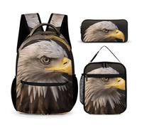 HETVBNS Ensemble sac à dos 3 pièces, sac à dos isotherme durable, trousse à crayons portable pour homme et femme