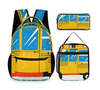 HETVBNS Ensemble sac à dos 3 pièces, sac à dos isotherme durable, trousse à crayons portable pour homme et femme
