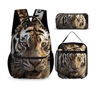 HETVBNS Ensemble sac à dos 3 pièces, sac à dos isotherme durable, trousse à crayons portable pour homme et femme