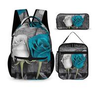 HETVBNS Ensemble sac à dos 3 pièces, sac à dos isotherme durable, trousse à crayons portable pour homme et femme