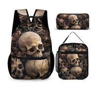 HETVBNS Ensemble sac à dos 3 pièces, sac à dos isotherme durable, trousse à crayons portable pour homme et femme