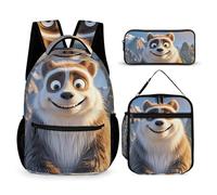 HETVBNS Ensemble sac à dos 3 pièces, sac à dos isotherme durable, trousse à crayons portable pour homme et femme