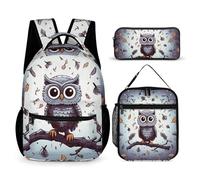 HETVBNS Ensemble sac à dos 3 pièces, sac à dos isotherme durable, trousse à crayons portable pour homme et femme
