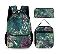 HETVBNS Ensemble sac à dos 3 pièces, sac à dos isotherme durable, trousse à crayons portable pour homme et femme