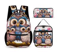 HETVBNS Ensemble sac à dos 3 pièces, sac à dos isotherme durable, trousse à crayons portable pour homme et femme