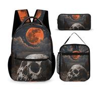 HETVBNS Ensemble sac à dos 3 pièces, sac à dos isotherme et durable, trousse à crayons portable pour homme et femme