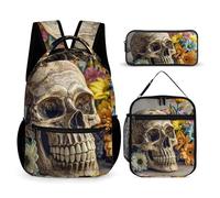 HETVBNS Ensemble sac à dos 3 pièces, sac à dos isotherme et durable, trousse à crayons portable pour homme et femme