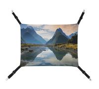 HETVBNS Fiordland National Park Hamac pour animaux domestiques pour chats et chiens, hamac à suspendre en toile douce et respirante avec sangles réglables, lit suspendu confortable et durable pour