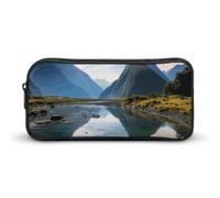 HETVBNS Fiordland National Park Trousse à crayons de grande capacité avec fermeture éclair, durable, petite trousse à cosmétiques portable pour bureau, voyage