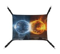 HETVBNS Fire and Water Planets Hamac pour chats et chiens, hamac à suspendre en toile douce et respirante avec sangles réglables, lit suspendu confortable et durable pour animaux de compagnie de