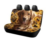 HETVBNS Golden Retriever Housses de siège de voiture pour siège arrière de voiture, camion et SUV Motif tournesol