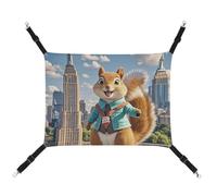 HETVBNS Hamac New York et écureuil pour animaux de compagnie pour chats et chiens, hamac à suspendre en toile douce et respirante avec sangles réglables, lit suspendu confortable et durable pour
