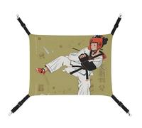 HETVBNS Hamac Taekwondo Design pour animaux de compagnie pour chats et chiens, hamac à suspendre en toile douce et respirante avec sangles réglables, lit suspendu confortable et durable pour animaux