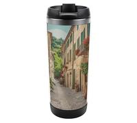 HETVBNS Italy Street Gobelet en acier inoxydable de 355 ml avec couvercle, tasse à café portable, étanche, isotherme, tasse de voyage pour boissons chaudes/froides, salle de sport et bureau