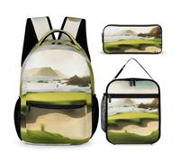 HETVBNS Lot de 3 sacs à dos de plage et de golf, sac à dos isotherme, trousse à crayons portable pour homme et femme
