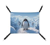 HETVBNS Penguin Antarctica Ice Hamac pour chats et chiens, hamac à suspendre en toile douce et respirante avec sangles réglables, lit suspendu confortable et durable pour animaux de compagnie de