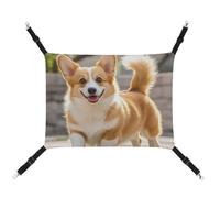 HETVBNS Playful Corgi Hamac pour chats et chiens, hamac à suspendre en toile douce et respirante avec sangles réglables, lit suspendu confortable et durable pour animaux de compagnie de petite et