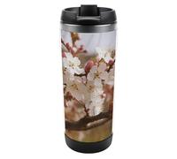 HETVBNS Plum Tree Blossom Gobelet en acier inoxydable de 355 ml avec couvercle, tasse à café portable, étanche, tasse de voyage isotherme pour boissons chaudes/froides, salle de sport et bureau