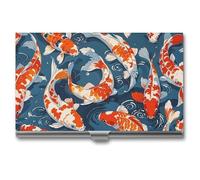 HETVBNS Porte-cartes de visite en métal avec beaucoup de poissons - Organisateur de cartes de crédit, cartes d'identité - Pour homme ou femme, beaucoup de poissons, 9,4 x 5,6 x 0,8 cm, décontracté