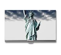 HETVBNS Porte-cartes de visite en métal - Statue de la Liberté - Organisateur de cartes de crédit fin - Pour homme ou femme, statue de la liberté, 3.7 × 2.2 × 0.3 Inches, Décontracté