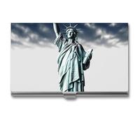 HETVBNS Porte-cartes de visite en métal - Statue de la Liberté - Organisateur de cartes de crédit fin - Pour homme ou femme - Statue de la Liberté - 9,4 x 5,6 x 0,3 cm, statue de la liberté, 3.7 × 2.2