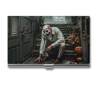 HETVBNS Porte-cartes de visite en métal sur le thème de l'horreur d'Halloween, organiseur de cartes de crédit, cartes d'identité, pour homme ou femme, thème horreur d'Halloween, 3,7 ×, Thème horreur
