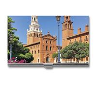 HETVBNS Porte-cartes de visite en métal - Villes espagnoles - Organiseur professionnel fin pour cartes de visite - Pour homme ou femme, Villes espagnoles, 3.7 × 2.2 × 0.3 Inches, Décontracté