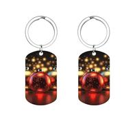 HETVBNS Porte-clés boule lumineuse brillante imprimée double face, porte-clés en métal durable, porte-clés tendance en acier inoxydable pour sac à dos, sac à main, accessoire élégant