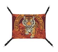 HETVBNS Prosperity in The Year of The Tiger Hamac pour animaux de compagnie pour chats et chiens, hamac à suspendre en toile douce et respirante avec sangles réglables, lit suspendu confortable et