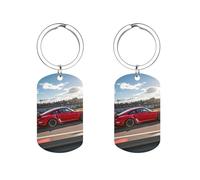 HETVBNS Rapid Porte-clés voiture de sport double face imprimé en métal durable porte-clés tendance en acier inoxydable pour sac à dos, sac à main, accessoire élégant