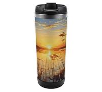 HETVBNS Reeds by The River Gobelet en acier inoxydable de 355 ml avec couvercle, tasse à café portable, anti-fuite, tasse de voyage isotherme pour boissons chaudes/froides, salle de sport et bureau